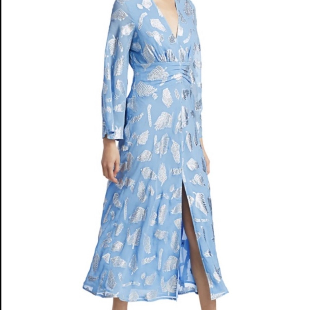 RIXO Indra metallic feather dress
